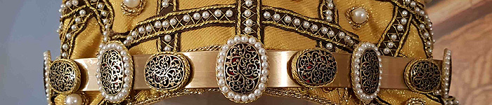 Bild: Haube der Anna von Sachsen, Detail